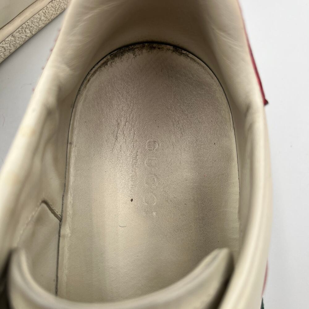 Gucci Ace Heart Embroidered Web Low Top Leather Sneakers White Size 36 / 6 - Picture 9 of 11